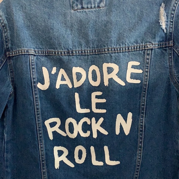 NWOT Denim Jean Jacket Rock and Roll F21 Small - Picture 8 of 8